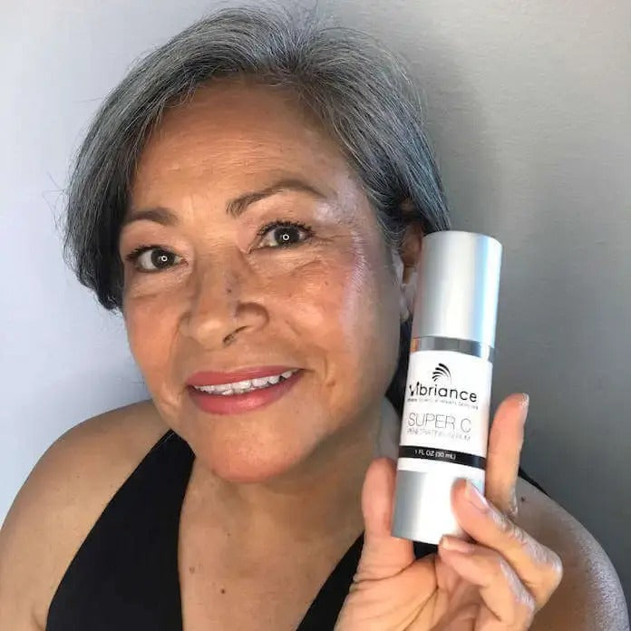 Customer holding a skincare product