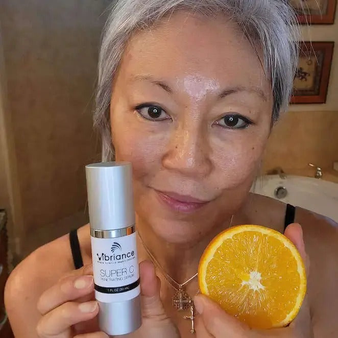 Customer holding a skincare product