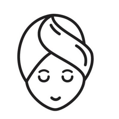 Mature woman face outline icon