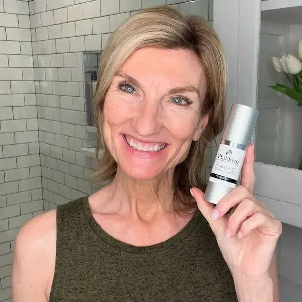 Customer holding a skincare product