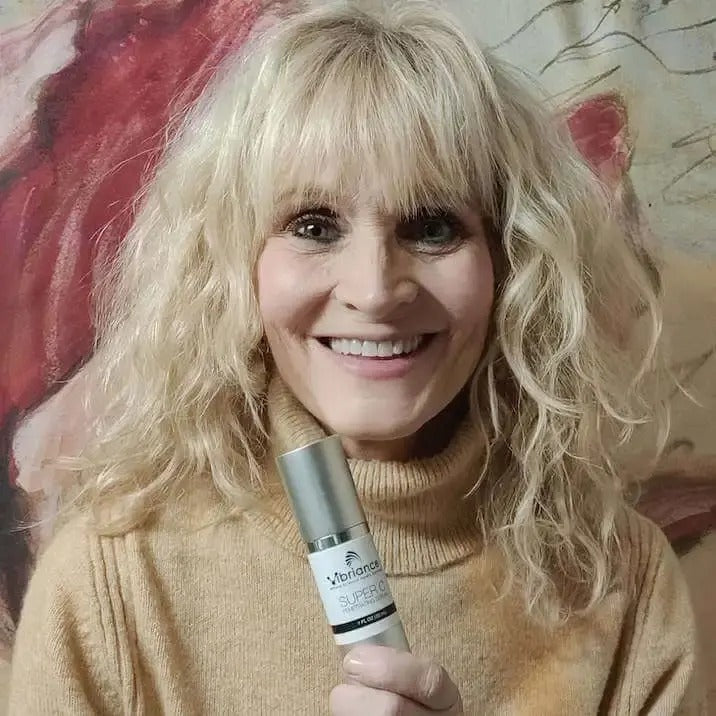 Customer holding a skincare product