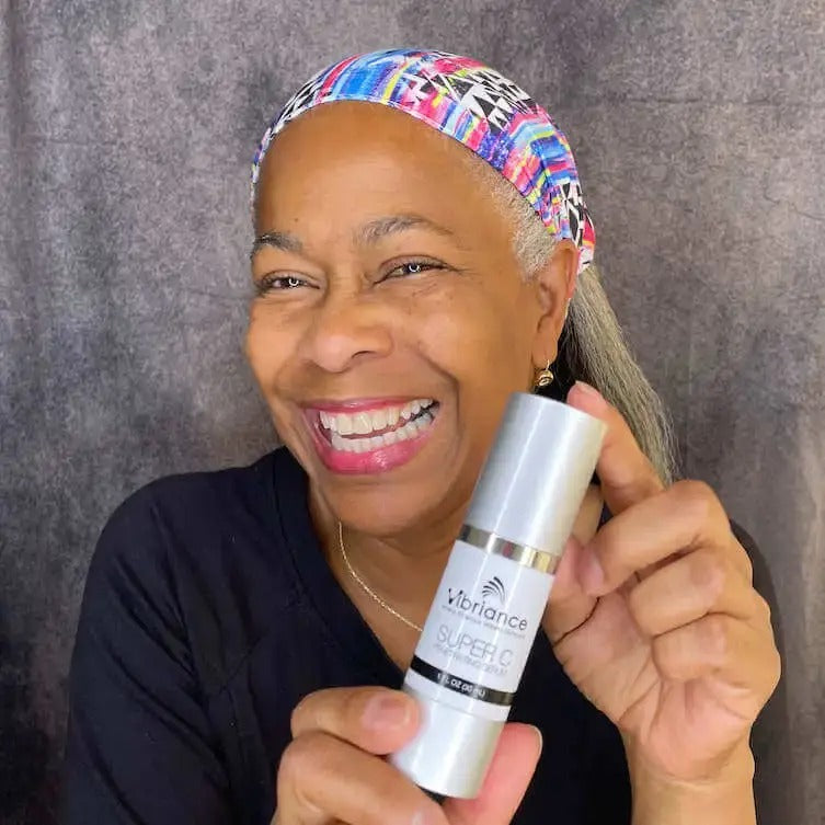 Customer holding a skincare product